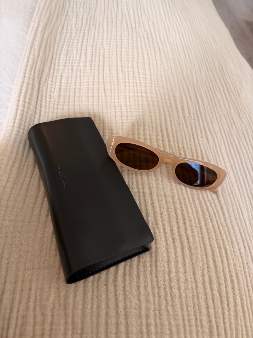 🤎Saint Laurent Nude Oval Sunglasses Chic Minimal Frame ✨ - Picture 8 of 10